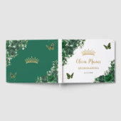 エメラルドグリーンフローラ蝶金ゴールドキンセアニェラ ゲストブック (全面)