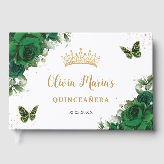 エメラルドグリーンフローラ蝶金ゴールドキンセアニェラ ゲストブック (正面)