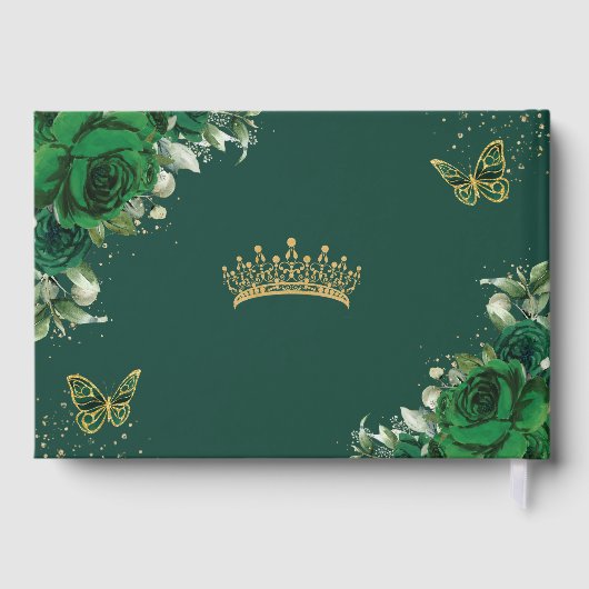エメラルドグリーンフローラ蝶金ゴールドキンセアニェラ ゲストブック (裏面)