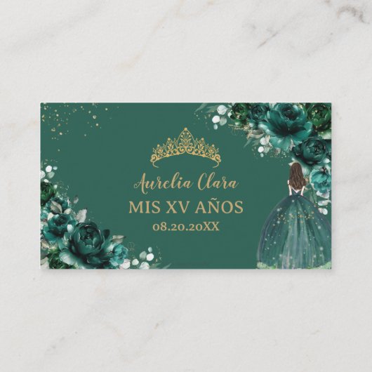 エメラルドグリーンフローラ金ゴールドキンセアニラQRコード エンクロージャーカード (裏面)