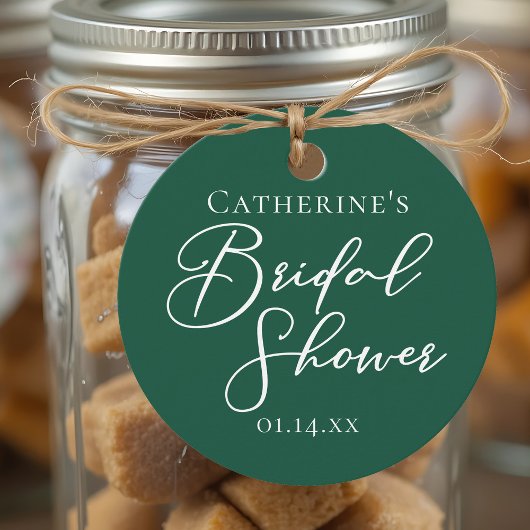 エメラルドグリーンブライダルシャワーパーソナライズされたパーティー フェイバータグ