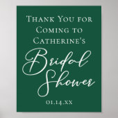 エメラルドグリーンブライダルシャワーパーソナライズされた歓迎 ポスター (正面)