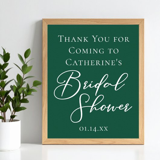 エメラルドグリーンブライダルシャワーパーソナライズされた歓迎 ポスター