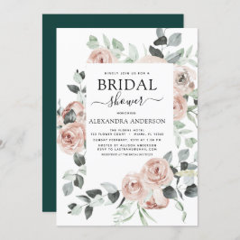 エメラルドグリーンブライダルシャワーフローラグリーン 招待状