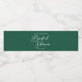 エメラルドグリーンブライダルシャワー パーソナライズされた ペットボトルラベル (シングルラベル)