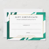 エメラルドグリーンブラシストローク贈与証 ノートカード (裏面)