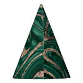 エメラルドグリーンブラック金ゴールドグリッター大理石#1 パーティーハット (裏面)