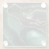 エメラルドグリーンブラック金ゴールドゲート ガラスコースター (裏面)