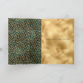 エメラルドグリーンブラック金ゴールドレオパードプリント カード (内部)