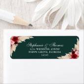 エメラルドグリーンブルゴーニュバラ差出人住所ラベル ラベル (インサイチュ)