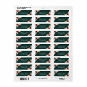 エメラルドグリーンブルゴーニュバラ差出人住所ラベル ラベル (フルシート)