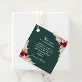 エメラルドグリーンブルゴーニュバラ結婚ズへようこそ フェイバータグ