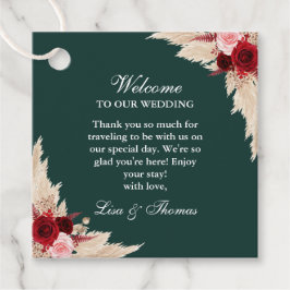 エメラルドグリーンブルゴーニュバラ結婚ズへようこそ フェイバータグ