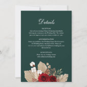 エメラルドグリーンブルゴーニュバラ結婚ズ詳細カード 招待状 (正面)