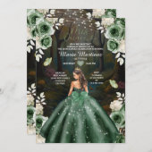 エメラルドグリーンプリンセスキャッスルフォレストミカンス 招待状 (正面/裏面)