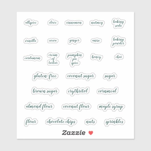 エメラルドグリーンベーキングラベル シール (シート)