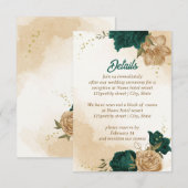 エメラルドグリーンベージュゴールドボタニカル エンクロージャーカード (正面/裏面)