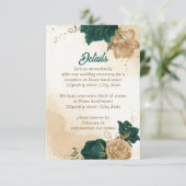 エメラルドグリーンベージュゴールドボタニカル エンクロージャーカード (スタンド正面)