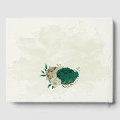エメラルドグリーンベージュ結婚フラワーズ ゲストブック (裏面)