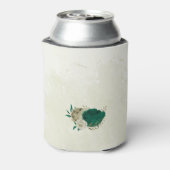 エメラルドグリーンベージュ結婚フラワーズ 缶クーラー (缶裏面)