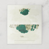 エメラルドグリーンベージュ花結婚植物園 プレイスカード (外部開封)