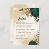 エメラルドグリーンベージュ金ゴールド植物学 エンクロージャーカード (正面/裏面)