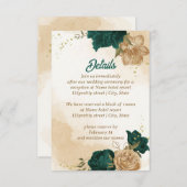 エメラルドグリーンベージュ金ゴールド植物学 エンクロージャーカード (正面/裏面)