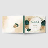 エメラルドグリーンベージュ金ゴールド植物学 ゲストブック (全面)