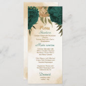 エメラルドグリーンベージュ金ゴールド結婚植物学 メニュー (正面/裏面)