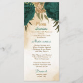 エメラルドグリーンベージュ金ゴールド結婚植物学 メニュー (正面)