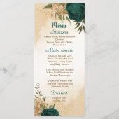 エメラルドグリーンベージュ金ゴールド結婚植物学 メニュー (正面)