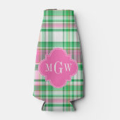 エメラルドグリーンホットピンクホットマドラスモノグラム ボトルクーラー (正面)