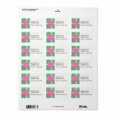 エメラルドグリーンホットピンクホットマドラスモノグラム ラベル (フルシート)