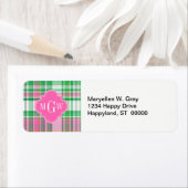 エメラルドグリーンホットピンクホットマドラスモノグラム ラベル (インサイチュ)