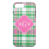 エメラルドグリーンホットピンクホットマドラスモノグラム Case-Mate iPhoneケース (裏面)