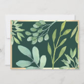 エメラルドグリーンボタニカルウェディング セーブザデート (裏面)