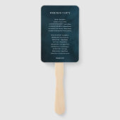 エメラルドグリーンボタニカルエレガントな結婚式のプログラム ハンドファン (裏面)