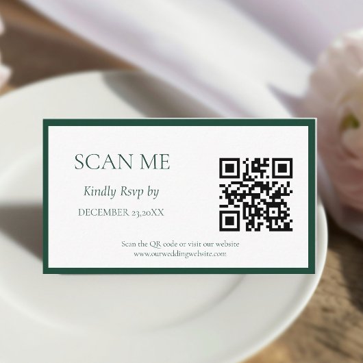 エメラルドグリーンボタニカルクレストモノグラム結婚ズ エンクロージャーカード