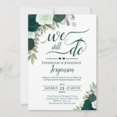 エメラルドグリーンボホフローラ我々はまだ誓いを更新する 招待状 (正面)
