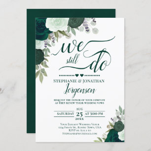 エメラルドグリーンボホフローラ我々はまだ誓いを更新する 招待状