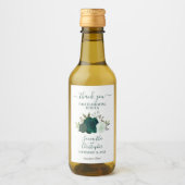 エメラルドグリーンボー結婚ホバラズサンキューミニ ワインラベル (正面)