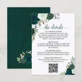 エメラルドグリーンボー結婚ホバラ詳細QRコード エンクロージャーカード