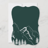 エメラルドグリーンマウンテンズパインツリーアウトドア結婚ーズ 招待状 (裏面)