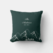 エメラルドグリーンマウンテンパインツリーファミリー クッション (正面)