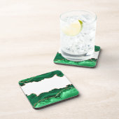 エメラルドグリーンマラカイトストーン金ゴールドメタリック コースター (右側)