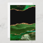エメラルドグリーンマーブルアゲートコンテンポラリーストーン サンキューカード (正面/裏面)