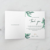 エメラルドグリーンマーブル&金ゴールド折り畳みサンキューカード サンキューカード (内部)
