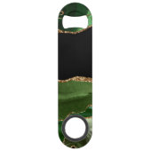 エメラルドグリーンマーリングコンテンポラリーアゲート石 スピード栓抜き (裏面)