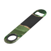 エメラルドグリーンマーリングコンテンポラリーアゲート石 スピード栓抜き (裏面アングル)