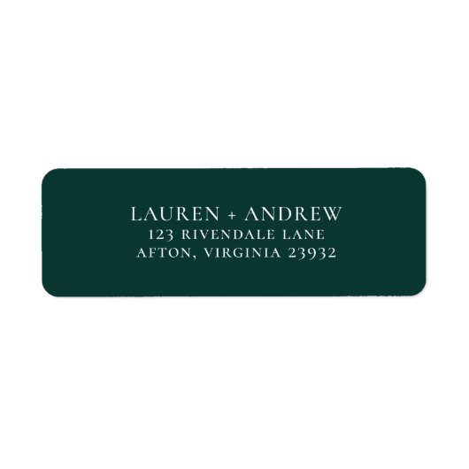 エメラルドグリーンミニマリスト差出人住所ラベル ラベル (正面)